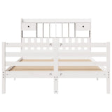 Bookcase Bed without Mattress White 140x200 cm Solid Wood Pine 3321939