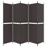 6-Panel Room Divider Brown 300x220 cm Fabric 350255