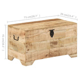 Storage Chest Solid Rough Mango Wood 328293