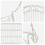 Swing Bench Steel 115 x 61 x 63 cm Antique White 42038692