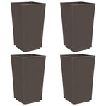 Garden Planters 4 pcs Brown 32.5x32.5x57 cm PP 367855