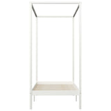Canopy Bed Frame without Mattress White Solid Wood 100x200 cm 283263