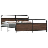 Metal Bed Frame without Mattress Brown Oak 200x200 cm 3318668
