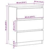 Sideboard Black 60x35x76 cm Engineered Wood 801383