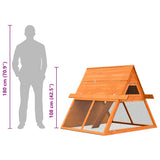 Rabbit Hutch Solid Pine & Fir Wood 152x128x108 cm 170643