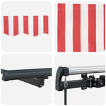 Retractable Awning Manual Red and white 600 x 300 cm Fabric 3331609