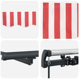 Retractable Awning Manual Red and white 600 x 300 cm Fabric 3331609