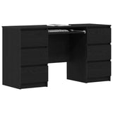 Desk with Drawer Black Oak 140 x 50 x 76 cm Engineered Wood 3329284