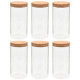 Storage Glass Jars with Cork Lid 6 pcs 1100 ml 50840