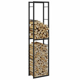 Firewood Rack Black 50x30x209 cm Steel 4018468