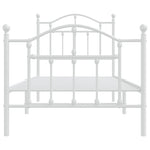 Metal Bed Frame without Mattress with Footboard White 80x200cm 353497
