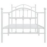 Metal Bed Frame without Mattress with Footboard White 80x200cm 353497