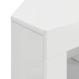 Corner LED TV Cabinet 100x40x68cm High gloss White 889789