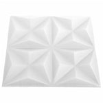 3D Wall Panels 24 pcs 50x50 cm Origami White 6 m² 150913