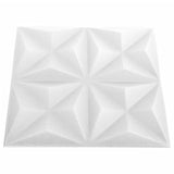 3D Wall Panels 24 pcs 50x50 cm Origami White 6 m² 150913