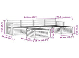 Outdoor Sofa Set 6 pcs White Solid Acacia Wood 3391724