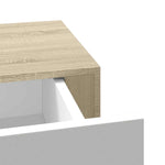 Wall Drawer Shelves 2 pcs Oak and White 60x23.5x10cm MDF 330264