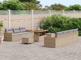 Garden Sofa Set 14 pcs Beige and Light Grey Poly Rattan 3364962