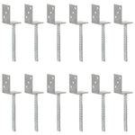 ZNTS Fence Anchors 12 pcs Silver 8x6x30 cm Galvanised Steel 145325