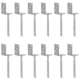 ZNTS Fence Anchors 12 pcs Silver 8x6x30 cm Galvanised Steel 145325