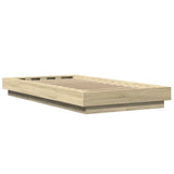 Bed Frame with LED Lights without Mattress Sonoma Oak 100x200cm 3281114