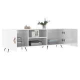 TV Cabinet High Gloss White 150x30x50 cm Engineered Wood 829070