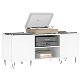 Record Cabinet White 121x38x48 cm Engineered Wood 831676