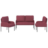 Sofa Sets with Cushion 3 pcs Wine Red 115 x 56 x 80 cm Plywood 3406211