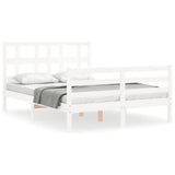 Bed Frame without Mattress White 140x190 cm Solid Wood 3194812