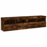 TV Wall Cabinets with LED Lights 2 pcs Smoked Oak 80x30x40 cm 837206