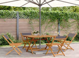 5 Piece Garden Dining Set Anthracite Fabric and Solid Wood 3281785