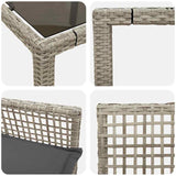 Garden Dining Set 3 pcs Light grey Poly rattan 3334895