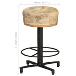 ZNTS Bar Stools 2 pcs 52 cm Solid Mango Wood 321963