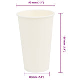Paper Coffee Cups 1000 pcs 16oz 400ml White 4102793