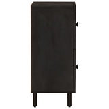Side Cabinet Black 60x33x75 cm Solid Wood Mango 356845