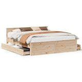 Bed Frame without Mattress with Headboard 200x200 cm Solid Wood Pine 3308753