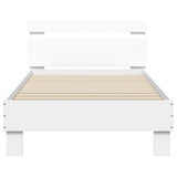 Bed Frame without Mattress with LED Lights White 75x190 cm Small Single 838750