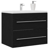 Bathroom Sink Cabinet Black Oak 60x38.5x48 cm Engineered Wood 862028