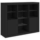 Sideboards with LED Lights 3 pcs Black Engineered Wood 3209122