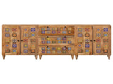 Sideboard 3 pcs Natural 60 x 33.5 x 75 cm Solid Mango Wood 3310095