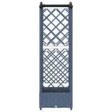 Raised Bed with Trellis and Roof Grey 124 x 40 x 126 cm PP 42032557