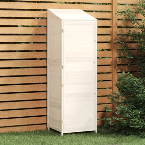 Garden Shed White 55x52x174.5 cm Solid Wood Fir 152187