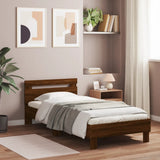 Bed Frame without Mattress with LED Lights Brown Oak 90x190 cm Single 838749