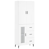 Highboard White 69.5x34x180 cm Engineered Wood 3195971
