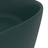 Luxury Wash Basin Round Matt Dark Green 40x15 cm Ceramic 147014