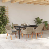 Dining Set Light grey Poly rattan 3261709