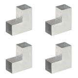 Post Connectors 4 pcs L Shape Galvanised Metal 91x91 mm 145470