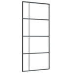 Sliding Door with Hardware Set Black 90x205 cm ESG Glass 3375950