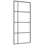 Sliding Door with Hardware Set Black 90x205 cm ESG Glass 3375950