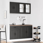 ZNTS 4 Piece Kitchen Cabinet Set Kalmar Black Engineered Wood 3314852